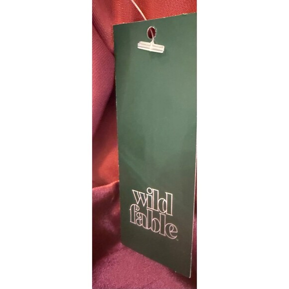 Wild Fable XS Velvet Tank Top Burgundy Red Cowl Neck Rose Accent Recycled Fabric - Picture 7 of 8